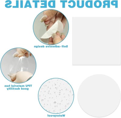 Dailygoods- Opblaasbare Reparatieset Waterdicht - Zelfklevende Lijm - TPU Materiaal - Robuuste Patches - Ronde/Rectangulaire Vormen - Geschikt voor Zwembad - Opblaasbare Patch