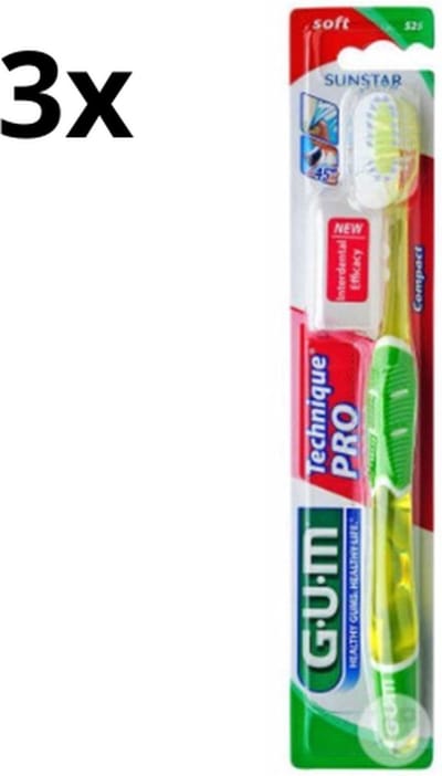 3x GUM Technique Pro Tandenborstel Soft - Voordeelverpakking