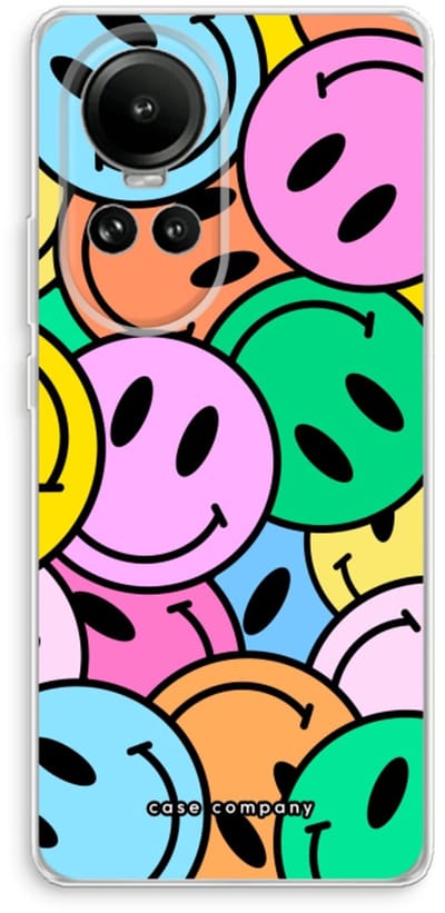 Case Company® - Hoesje geschikt voor Oppo Reno 10 hoesje - Smiley N°1 - Soft Cover Telefoonhoesje - Bescherming aan alle Kanten en Schermrand