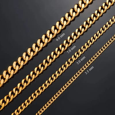 Aramat Jewels | Halskettingen | Stijlvolle RVS Gourmet Ketting goudkleur | 45cm / 3mm |45cm | | Staal | Volwassenen | Verkleurd niet