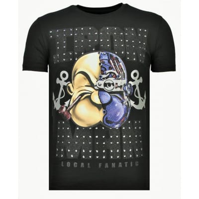 Local Fanatic Iron man popeye rhinestone t-shirt