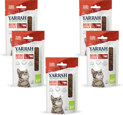 Yarrah Bio Kat Mini Snacks - Rund - Kattensnack - 5 x 50 g NL-BIO-01
