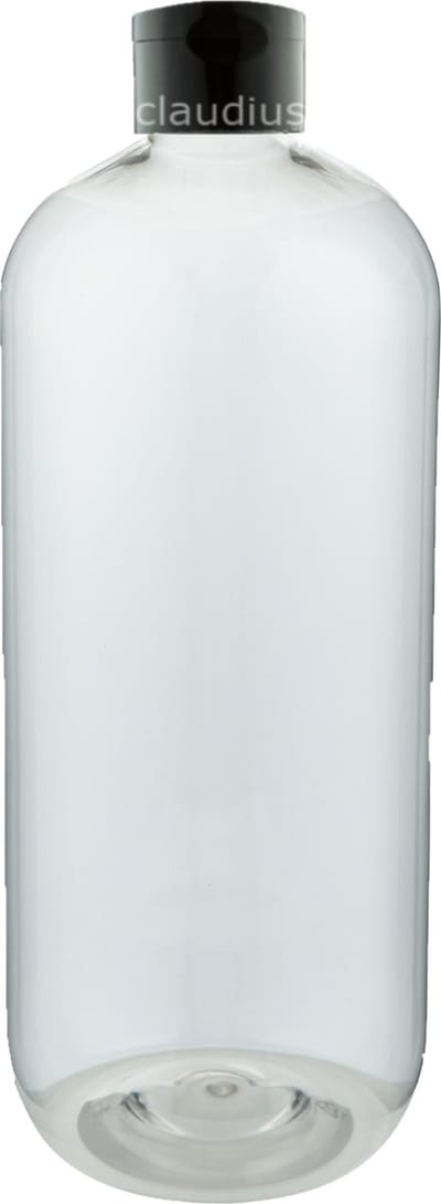Lege Plastic Fles 1 liter PET transparant - met zwarte klepdop - set van 10 stuks - navulbaar - leeg