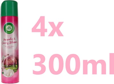 Airwick Luchtverfrisser Spray Magnolia & Cherry Blossom - 4 x 300ml - Voordeelverpakking