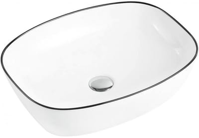 Mexen Lita opbouw wastafel 49 x 37 cm, wit/zwart - 22124907