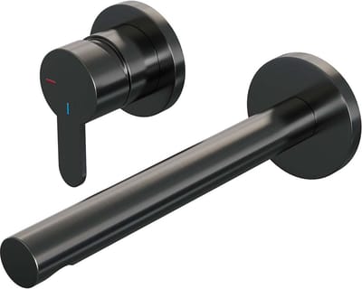 Brauer Gunmetal Edition inbouw wastafelmengkraan met rechte uitloop en rozetten model D2 gunmetal geborsteld PVD