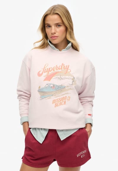 Superdry - Ruim Souvenir sweatshirt met grafische print en ronde hals - Dames - Truien
