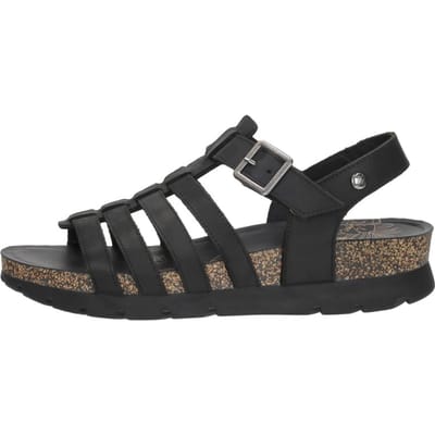 Panama Jack Sasha Sandalen Plat - Zwart - Maat 37