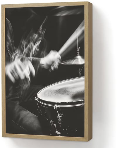 Wandlamp 40x60 cm - Oplaadbaar - Drummer - Zwart - Drumstel - Wandlampen binnen woonkamer - Slaapkamer lamp - Decoratieve nachtlamp - Vloerlamp draadloos