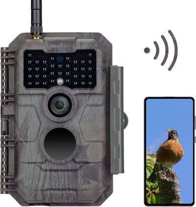 Wildcamera WiFi - Natuurcamera Bewegingsmelder - Dieren Observeren - No-Glow Nachtzicht - 110 Graden Lens - Camouflage
