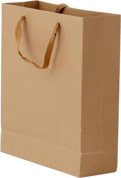 Verdikte papieren zakken - Handvat - Cadeauzakjes - Kraftpapier - Levensmiddelen - Boetiek - Bruin - 28 cm