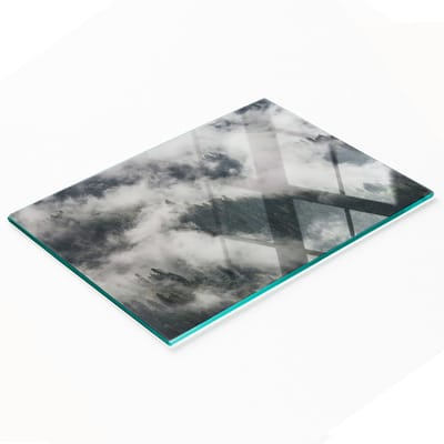 Multifunctionele decoratieve glazen snijplank voor de keuken, thema Misty Forest, 80x52 cm