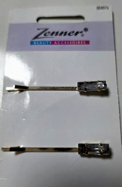 Zenner - 2 schuifspelden met facet geslepen rechthoek strass - goud kleur - schuifspeldjes - haarspeldjes