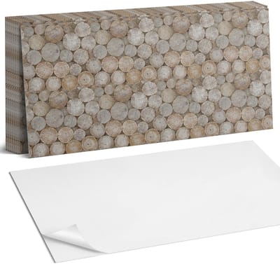 Coloray Plaktegels - Houtnerf in de collectie Zelfklevende Wandtegels - 40 cm x 20 cm - Beige Plaktegels - 10 stuks - Rechthoek PVC Tegels - Plaktegels Badkamer - Vloertegels Zelfklevend - Vinyl Tegels - Portugese Tegels