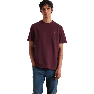 Farah Heren Logo Regular T-Shirt (Bourgondië)
