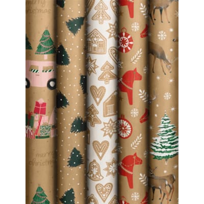 Stewo cadeaupapier traditional anette, natural xmas, 70 x 200 cm, assorti