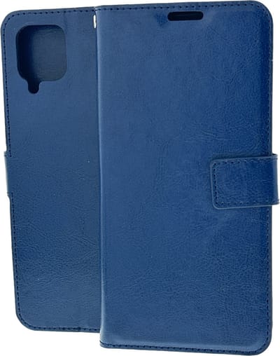 Portemonnee Book Case Hoesje Geschikt voor: Samsung Galaxy A12 - Donkerblauw