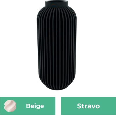 Stravo moderne vaas – Decoratieve vaas - Beige - 3d geprinte vaas – geschikt voor droogbloemen - 20CM