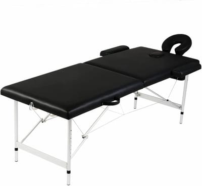 Inklapbare Massagestoel - Draagbare Behandeltafel - Professionele Massage - Lichtgewicht Aluminium Frame - 186 x 68 cm - Zwart