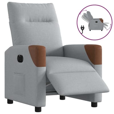 vidaXL - Fauteuil - elektrisch - verstelbaar - stof - lichtgrijs