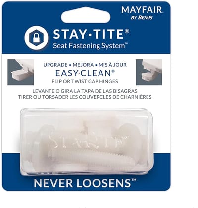 Toiletbril Bevestiging - Montage Kit - Vaste Bril - Eenvoudige Installatie - 20 x 5 cm - Zilver Wit