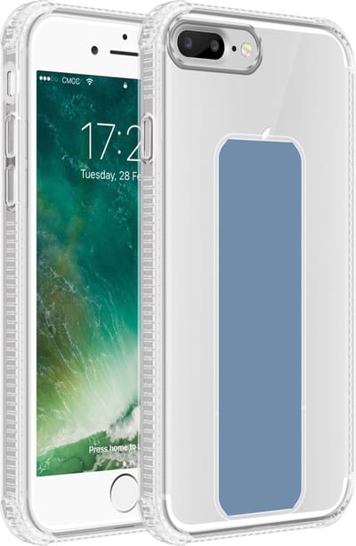 Cadorabo Hoesje geschikt voor Apple iPhone 7 PLUS / 7S PLUS / 8 PLUS in LICHTBLAUW - Beschermhoes gemaakt van flexibel TPU silicone Cover Case met houder en standfunctie