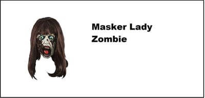 Masker Freaky Lady zombie met haar - latex - Halloween creepy spooktocht horror griezel evenement thema feest party