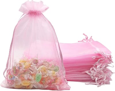 Fruitbeschermingszakjes met trekkoord (set van 50) – Fruit- en groentezakjes – Effen organzazakjes – Beschermende gaaszakjes voor de tuin – Zakjes met trekkoord – Fruitzakjes – Snoepzakjes – 15 x 20 cm