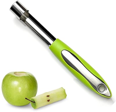 Vacuüm voor appel of peer van roestvrij staal, appelleeg, appelontpitter met ABS-handvat en gekarteld lemmet van roestvrij staal