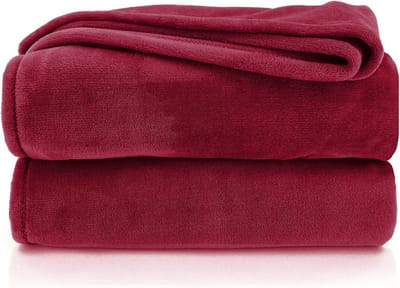 Super Zachte Flanellen Fleece Deken Bordeauxrood XL 200x150 cm