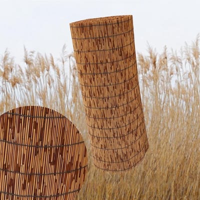 Bamboe Tuinschermen - Bamboerol Hekwerk - Privacy Creëren - Natuurlijk Materiaal - 130 x 1000 cm - Verkoolde Zwarte Lijn