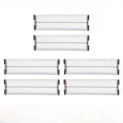 [Séparateurs de Tiroir Réglables] Lot de 6 Séparateurs de Tiroir Réglables, Organisateurs Domestiques Extensibles pour Vêtements, Cuisine, Bureau - Gain de Place, M Durable 6PCS