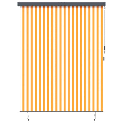 vidaXL - Rolgordijn - Wit - en - Oranje - 200 - x - 250 - cm - Stof - en - Aluminium