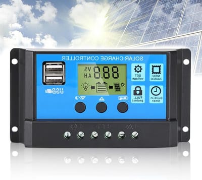 Zonne-laadregelaar - PWM controller - Accu laden - LCD display - 30 A - Zwart