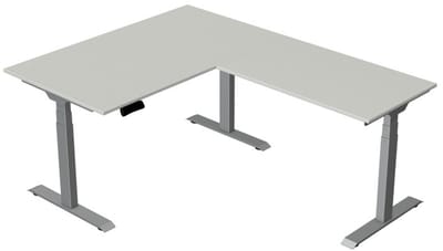 Elektrisch Zit-Sta Hoekbureau Move New Base 140x180 cm – licht grijs