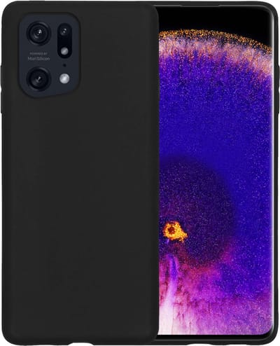 Hoesje - Geschikt voor OPPO Find X5 - Sterk & Shockproof - Siliconen Case - Hoes Cover - Telefoonhoes - Zwart