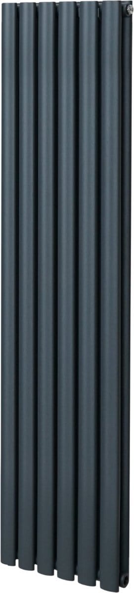Ovale kolomradiator - grijs - 1600x360mm - 4195 btu warmteafgifte