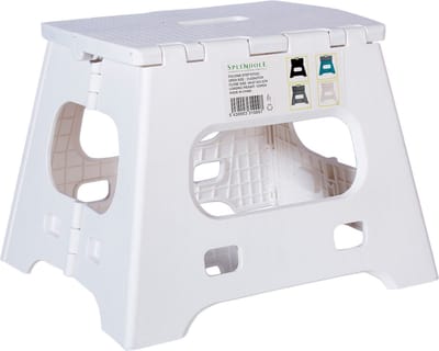 Splendole Opstapje Inklapbaar Caravanopstapje - Opvouwbaar - 120 kg - 27 cm krukje Wit