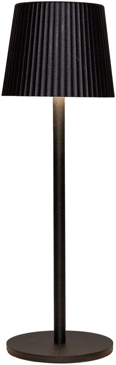 Anna Collection Portable tafellamp Glambiance - zwart - 27 cm - aanraaksensor - draadloos/oplaadbaar met USB - binnen/buiten