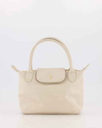 Tas- ecru- leer- klein tasje - crossbody /handtasje - met lang hengsel