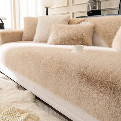 Kunst Konijn Pluche Bankovertrek Universeel Zacht Bankhanddoekhoezen Antislip L-vormige Bankdeken Bankkussenmat Woonkamer 1pc 30x50 pillowcase
