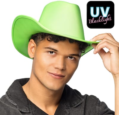 Boland - Hoed cowboy Blaze neongroen Neon,Groen - 59 - Volwassenen - Unisex - Festival - Wild west - Western