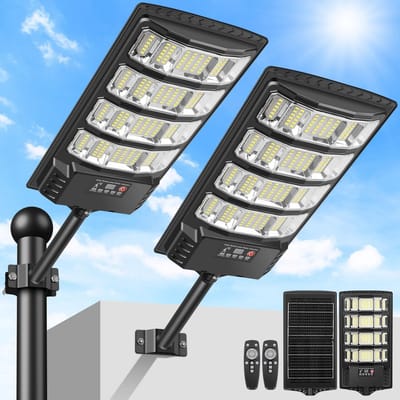 Waterdichte LED Zonnecellamp Buiten met Bewegingssensor en Afstandsbediening - 320° Oplaadbaar Licht voor Tuin en Oprit