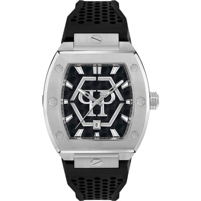 Philipp Plein The Hexagon Phantom PWPUA0524 Horloge - Siliconen - Zwart - Ø 43 mm