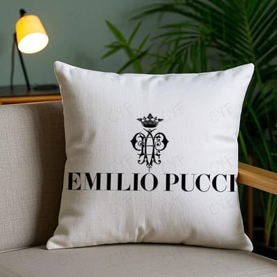 E-Emilio Pucci Kussensloop Anti-huisstofmijt Kussensloop Onzichtbare rits zijdezacht kort pluche Bankkussenhoes 45x45cm