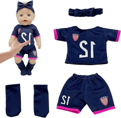 Schattige Baby Poppenkleding en Outfits voor 35-43 cm Poppen, Accessoires en Cadeaus voor Jongens en Meisjes (Blauw)