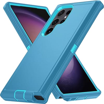 Super stevige Hoesje – 3-in-1 Rugged Armor Case – Schokbestendig PC & TPU – Geschikt voor Galaxy S25-Blauw