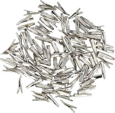 Haarsoires DIY Haarspeld Alligatorspeldjes 3cm – Gebogen - Metaal – Zilver – Set van 100 - Onderdelen - Zelf Sieraden & Haaraccessoires Maken