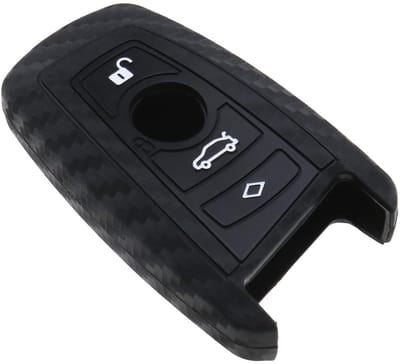 Dailygoody - Autosleutel Beschermhoes - Zwarte Siliconen Cover - Waterdicht en Stofdicht - Krasbestendig - Geschikt voor B-M-W 1 3 4 5 6 7 Serie