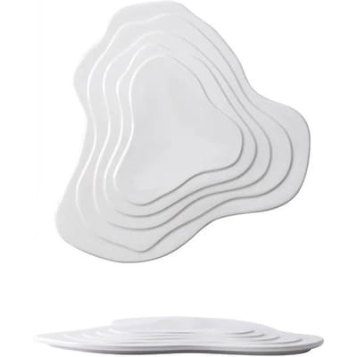 Goudfolie Reliëf Dinerbord Keramiek Concaaf Convex Schijf Restaurant Creatieve Plaatsing Moleculaire Gastronomie Voorgerechtbord white